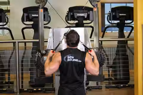 Demonstrasi gerakan Full Range-Of-Motion Lat Pulldown.
