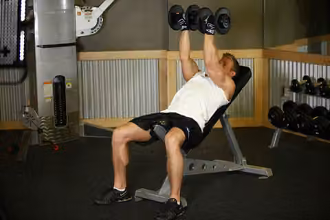 Demonstrasi gerakan Incline Dumbbell Flyes - With A Twist.